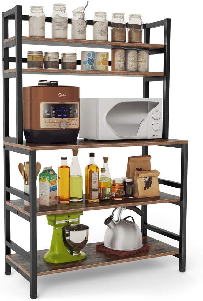 5-Tier Rustic Brown Kitchen Bakers Rack M172040