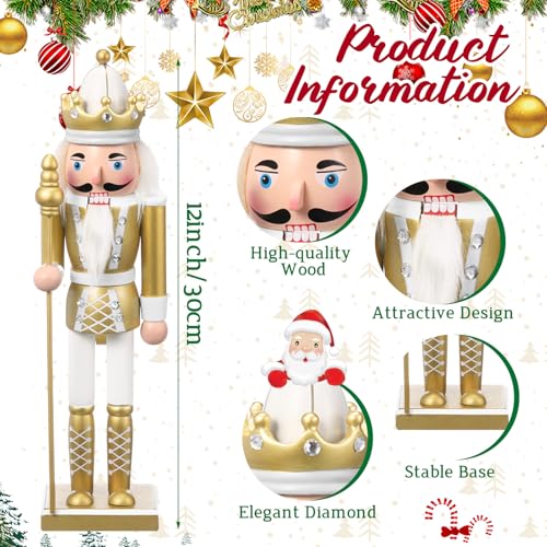 12'' Traditional Painted Wooden Nutcracker Soldier Figure Decor N3043