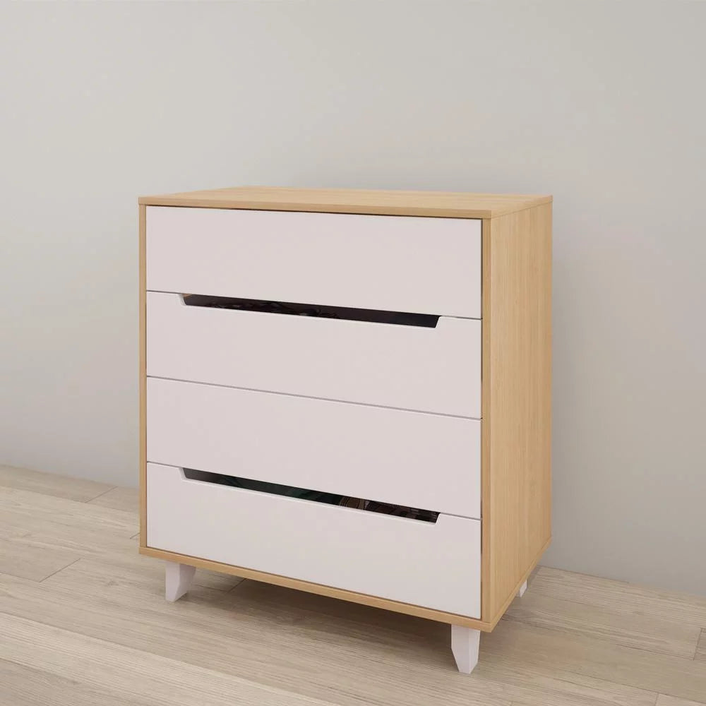 4 Drawer Chest in White and Natural Maple X19722