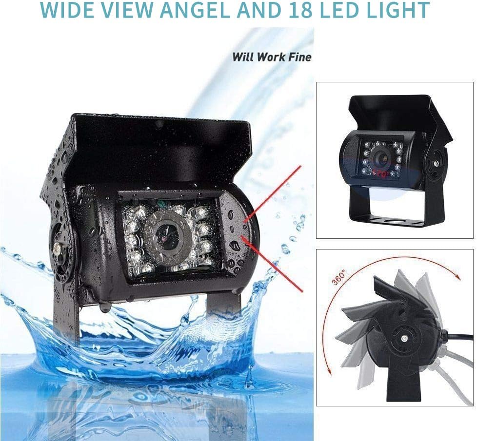 7 LCD Split Screen Backup Camera Monitor Kit with 4 Rear Cameras T553