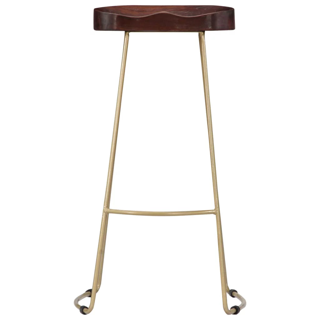 2 pcs Solid Mango Wood Bar Stools F235995