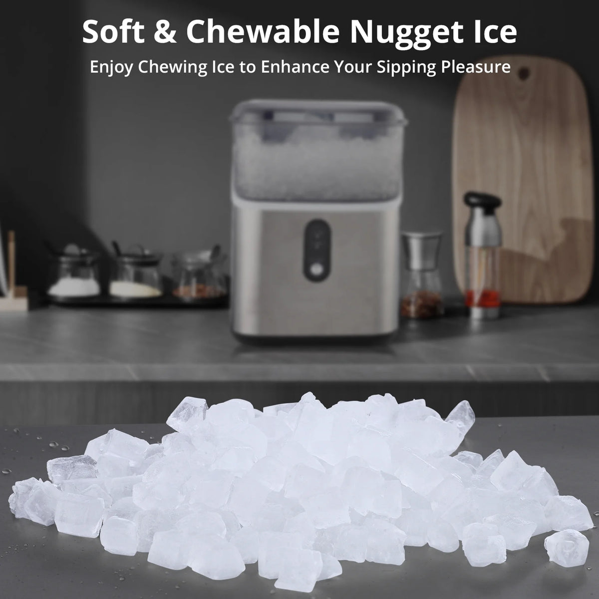 35Lbs/24H Chewable Nugget Ice Maker Countertop with Ice Scoop R363779