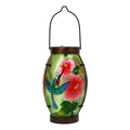 Hand Painted Green Glass Solar Lantern R453