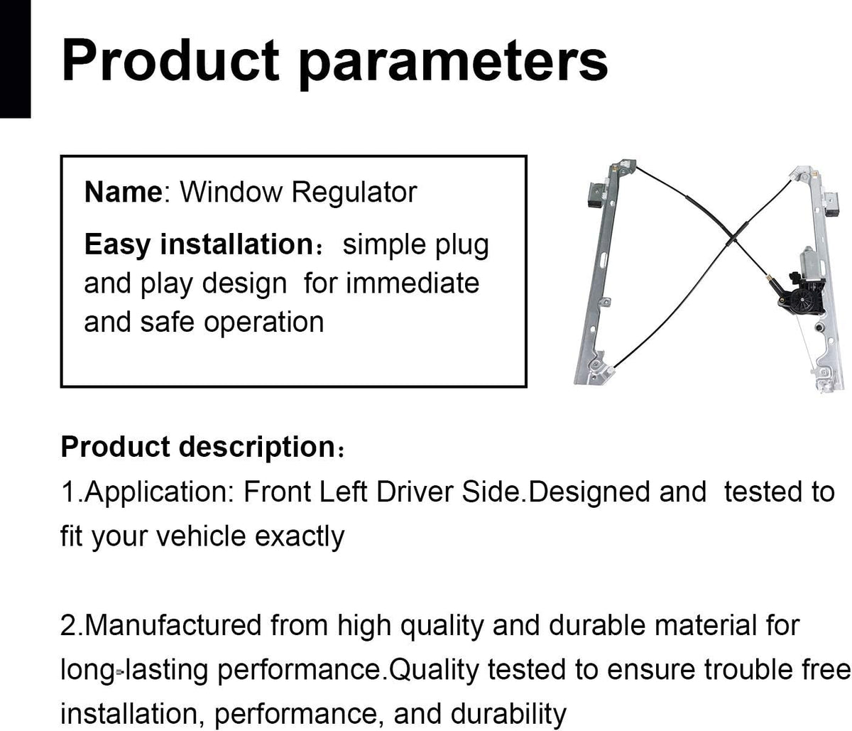 Front Driver Side Power Window Motor and Regulator Assembly for 2000-2006 GMC Yukon/Chevrolet Tahoe Pack of 2 P622800