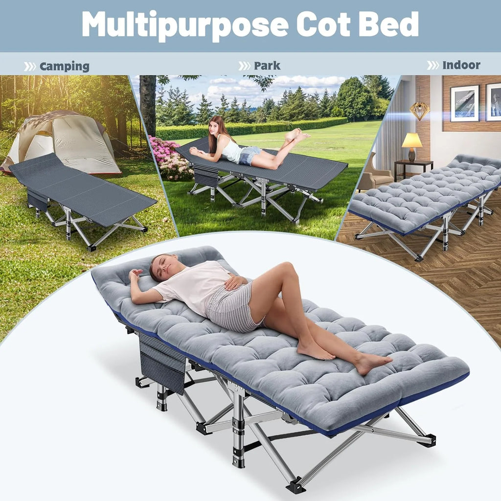 Folding Camping Cot with Mattress & Carry Bag E506