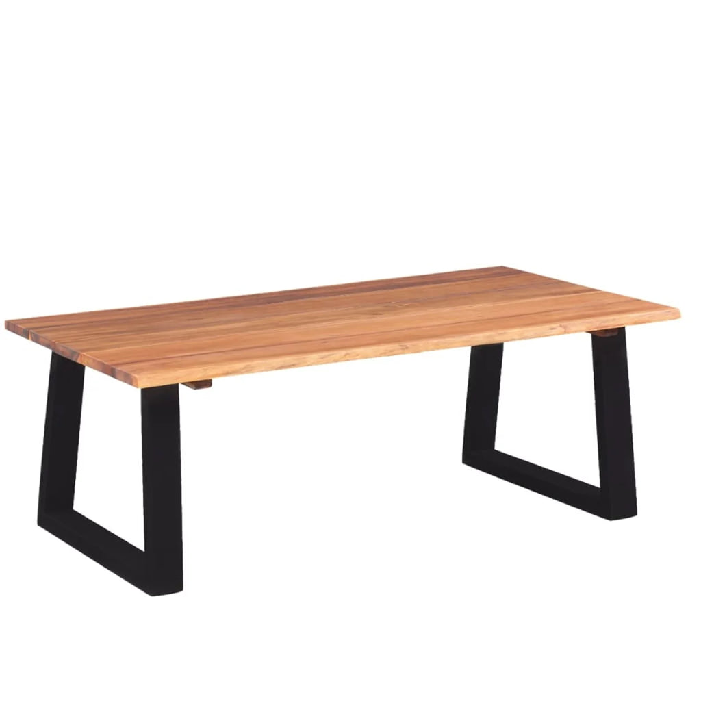 Acacia Wood Coffee Table with Metal Legs P59367