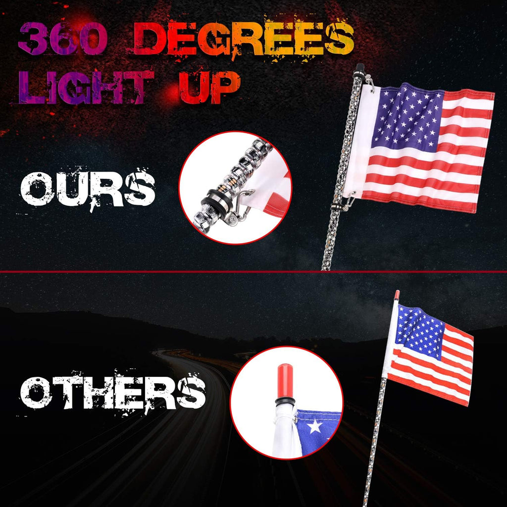Pack of 2 LED RGB Whip Lights for Offroad UTV ATV X3885