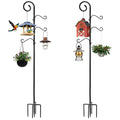 76 Inch 2 Pack Shepherds Hooks with 4 Hooks and Base A54216
