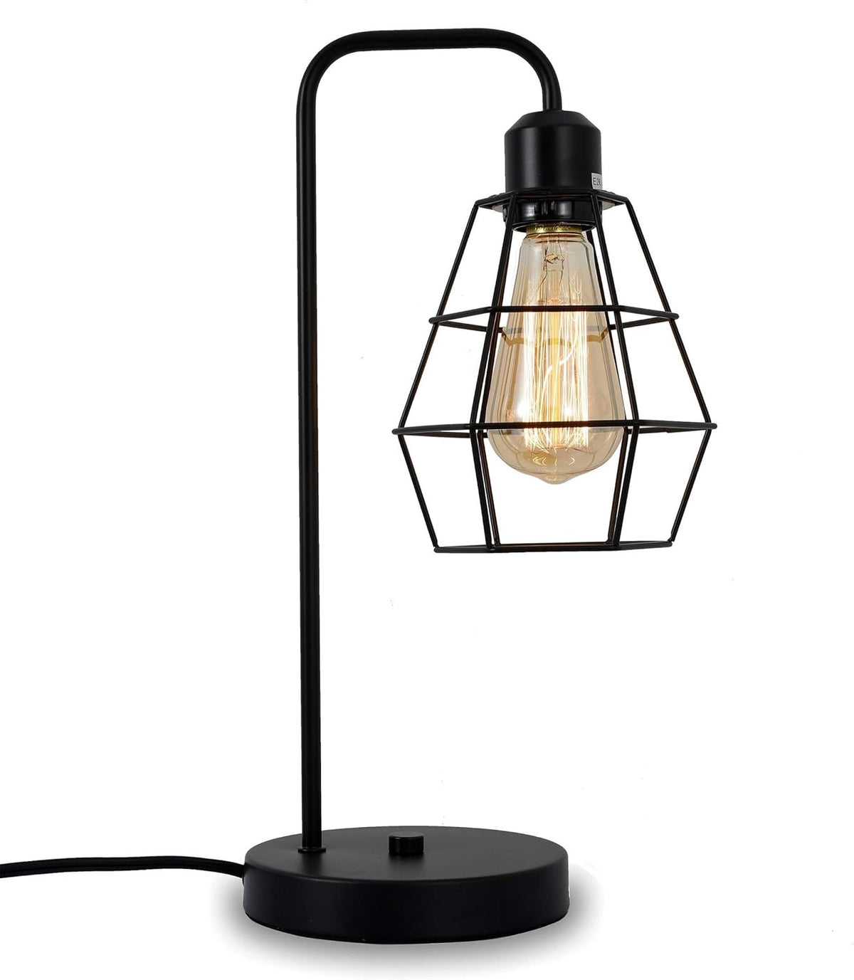 Black Vintage Industrial Metal Cage Table Lamp D4214