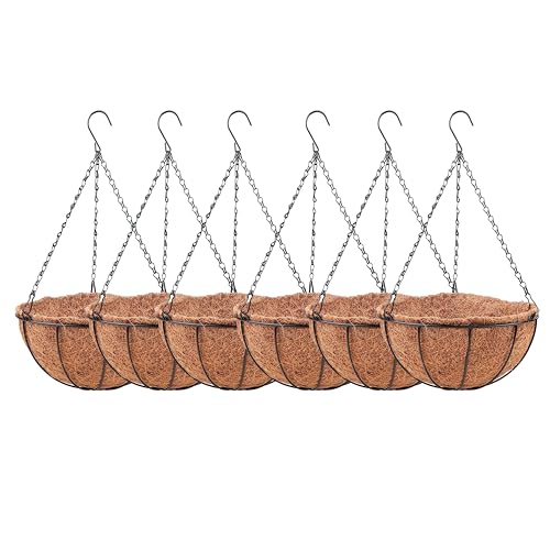 3 Pack 10 Inch Hanging Planter with Coco Liner Metal Wire Basket Q527636