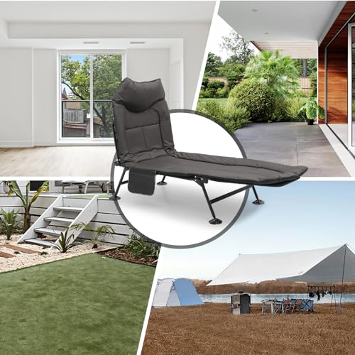 80" Folding Camping Cot with Removable Mattress and Carry Bag X599