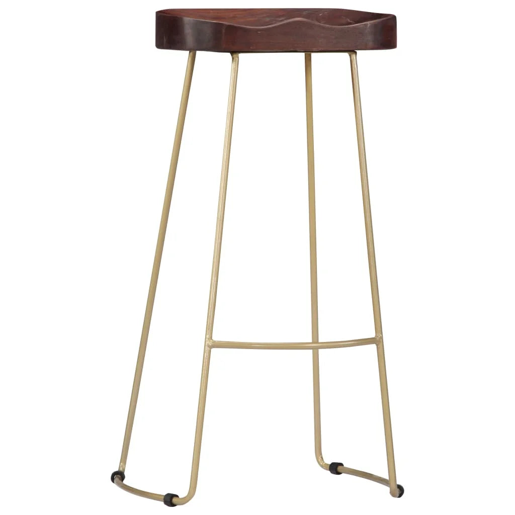 2 pcs Solid Mango Wood Bar Stools F235995