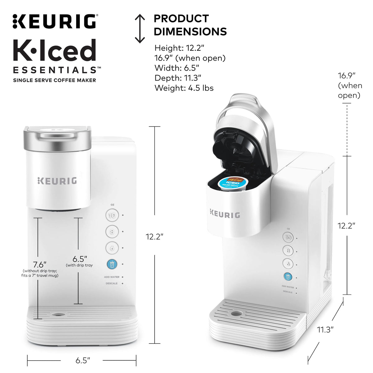 White Iced and Hot Single-Serve Coffee Maker J217