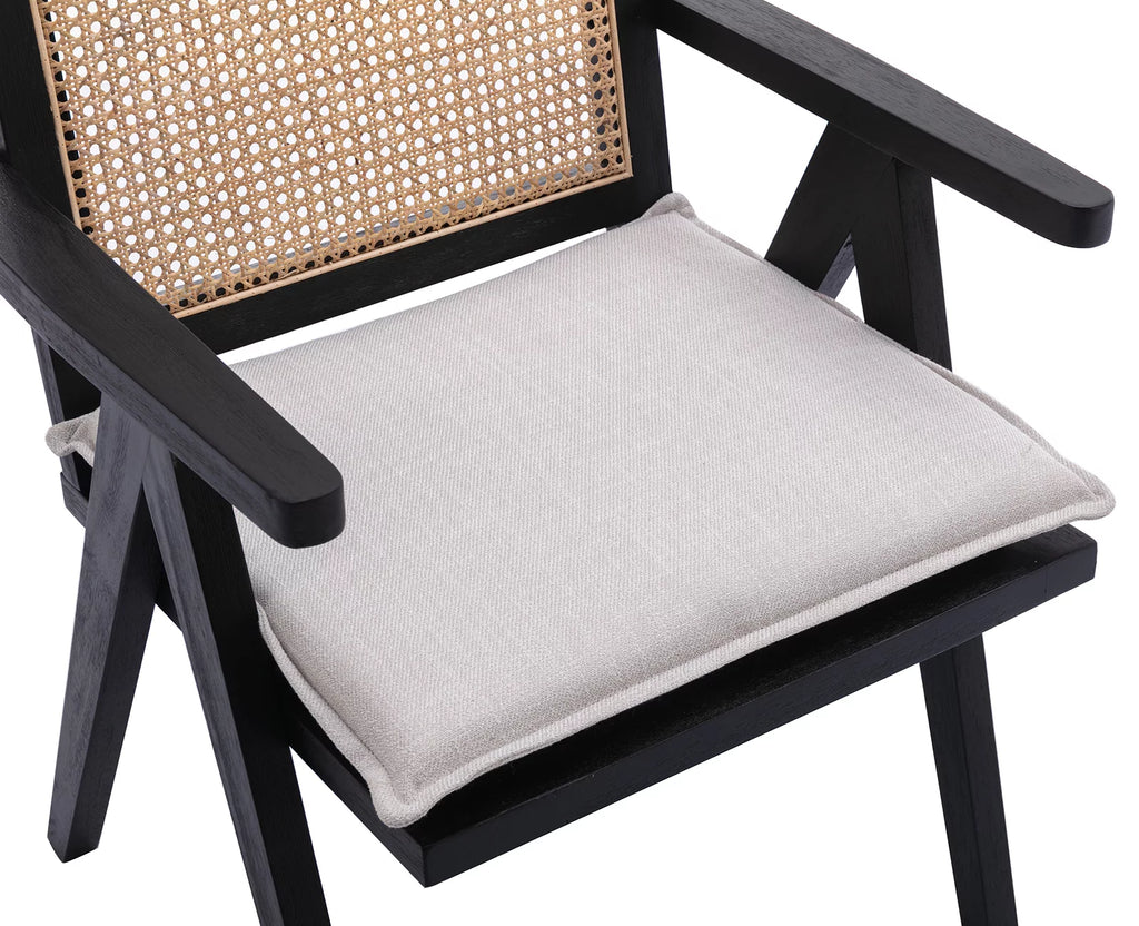 Rattan Dining Chair Set of 2 Upholstered Wood Armchair M574138