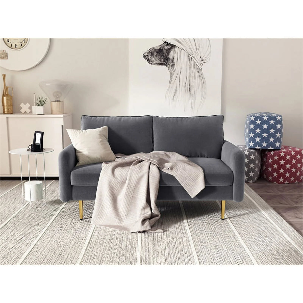 Velvet Living Room Sofa and Loveseat Set I3285