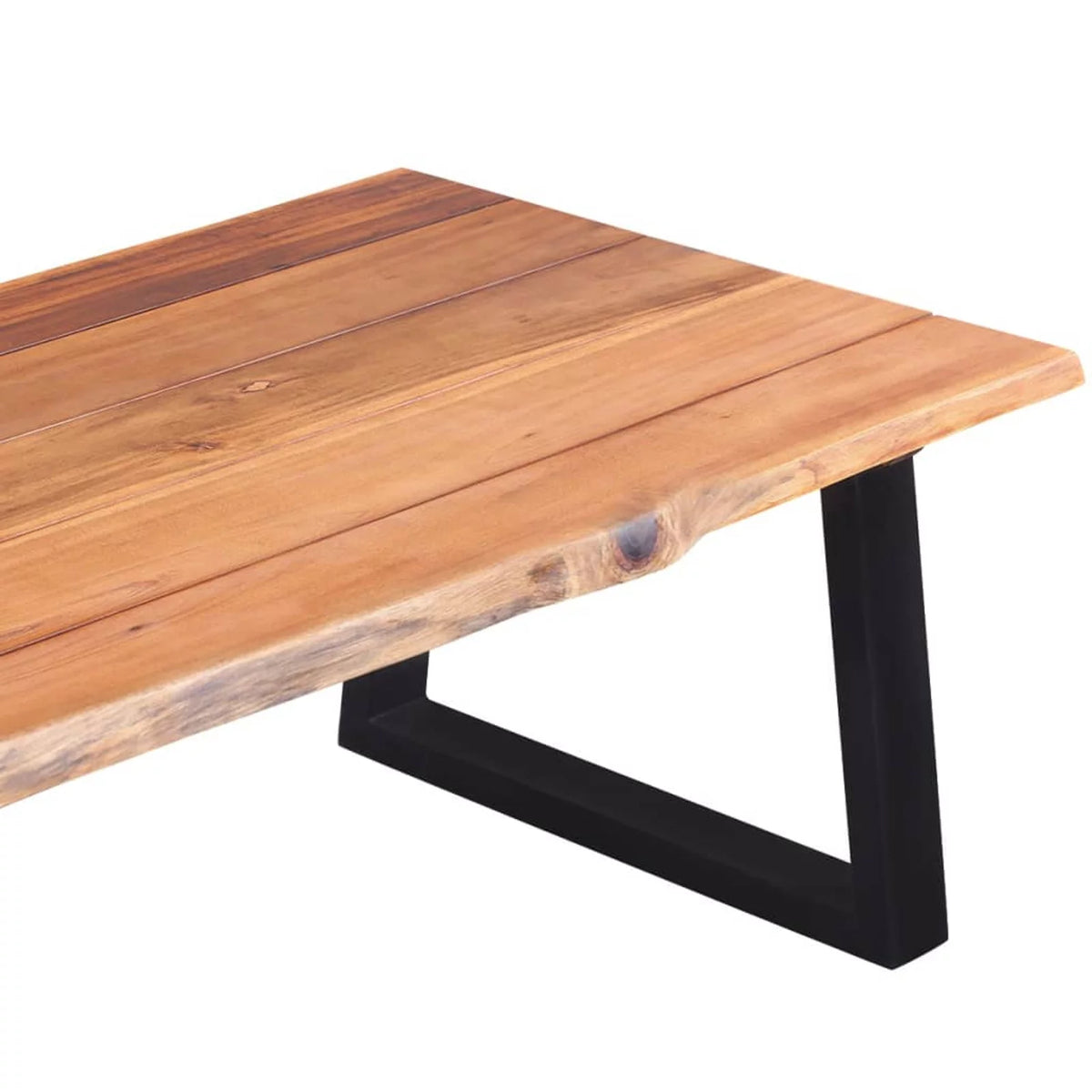 Acacia Wood Coffee Table with Metal Legs P59367