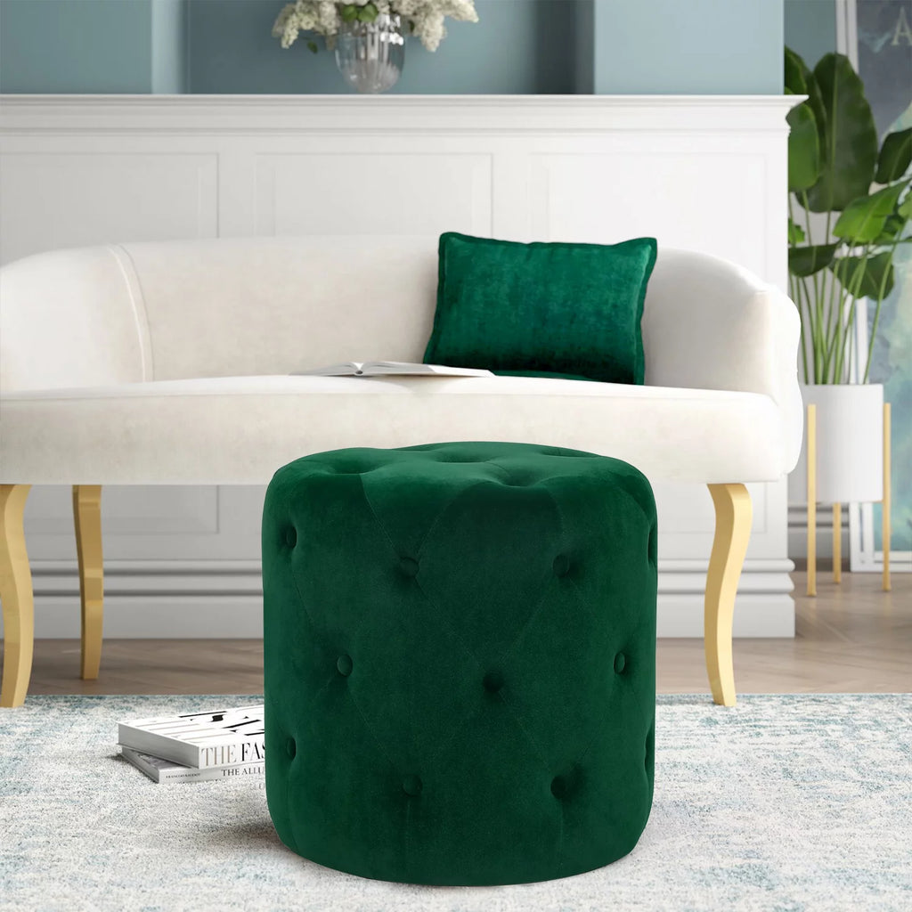 Round Velvet Ottoman R50761