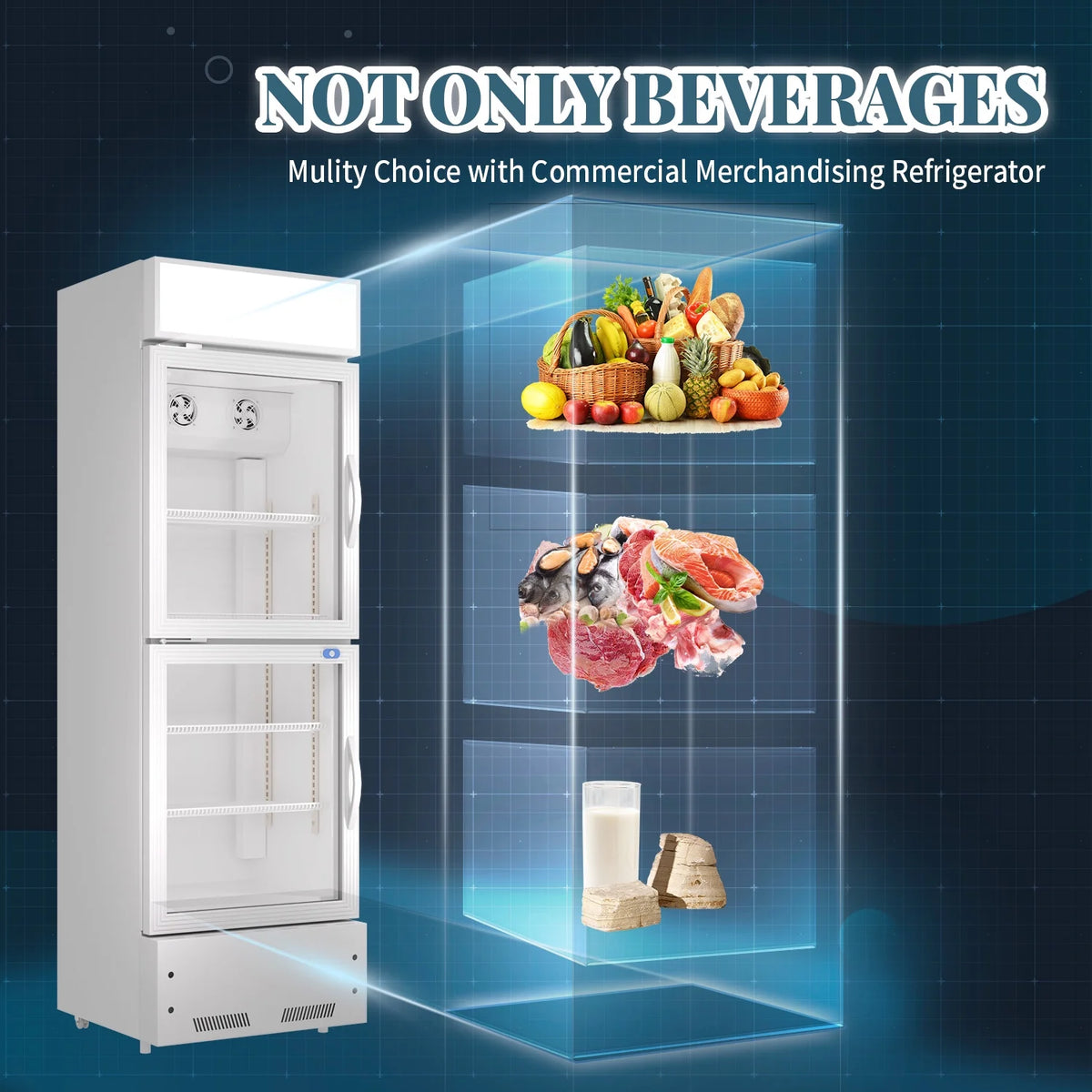 11 Cu.ft Double Glass Door Merchandiser Refrigerator F627950