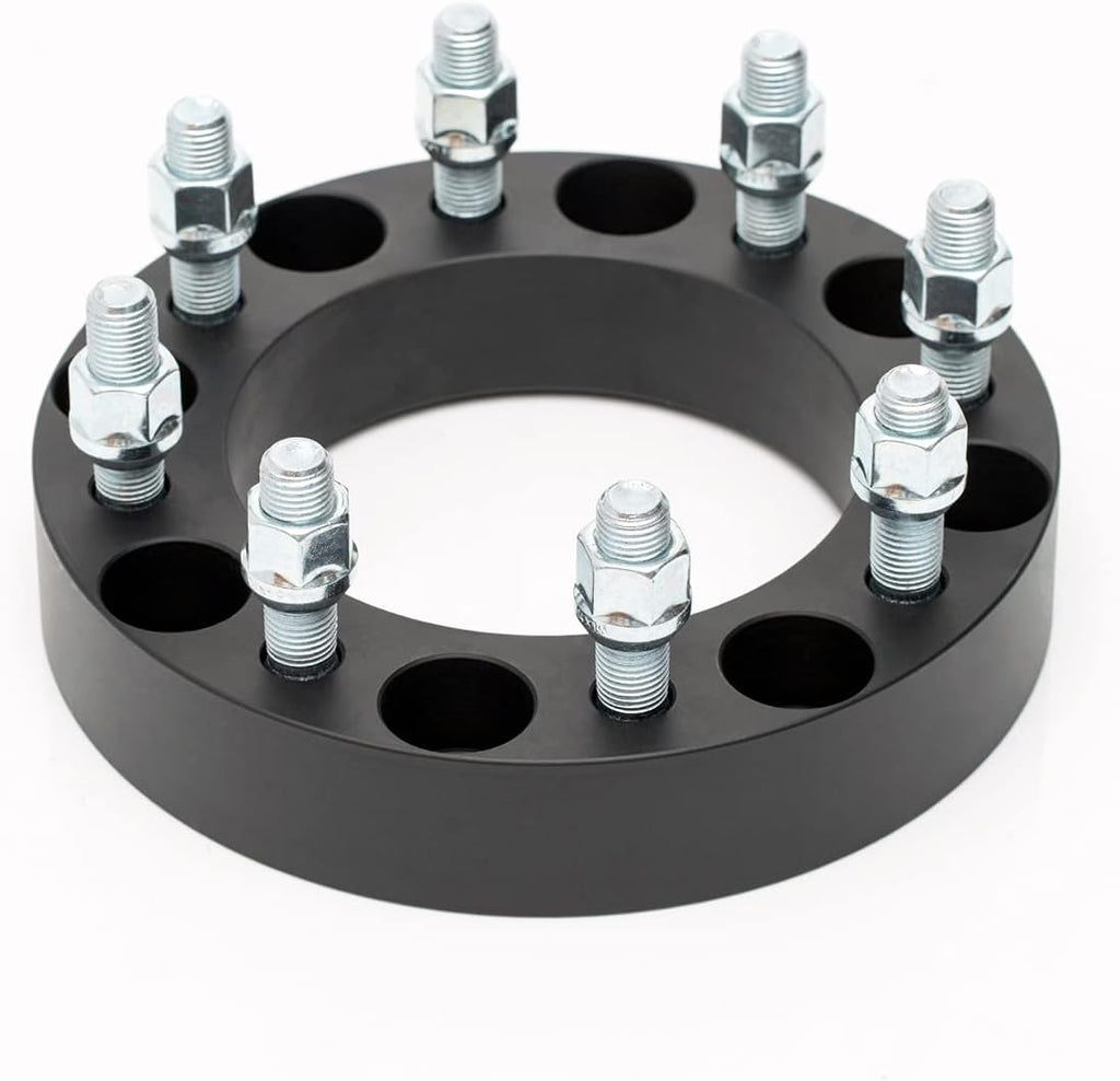 Black Forged 8x170 to 8x180 Wheel Adapters 1.5 Inch with 14x2 Studs Pack of 4 Q2931
