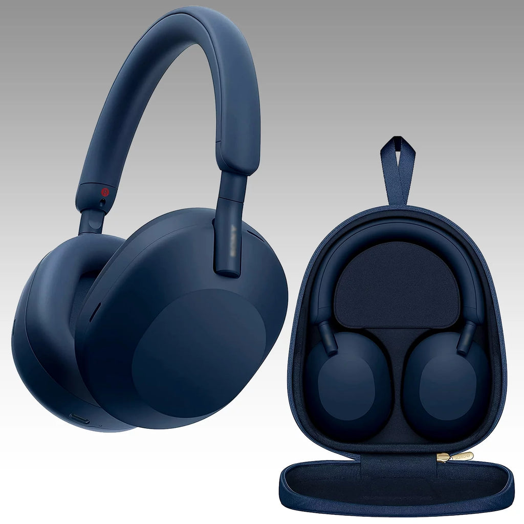 Blue Noise-Canceling Wireless Over-Ear Headphones Bundle M1255