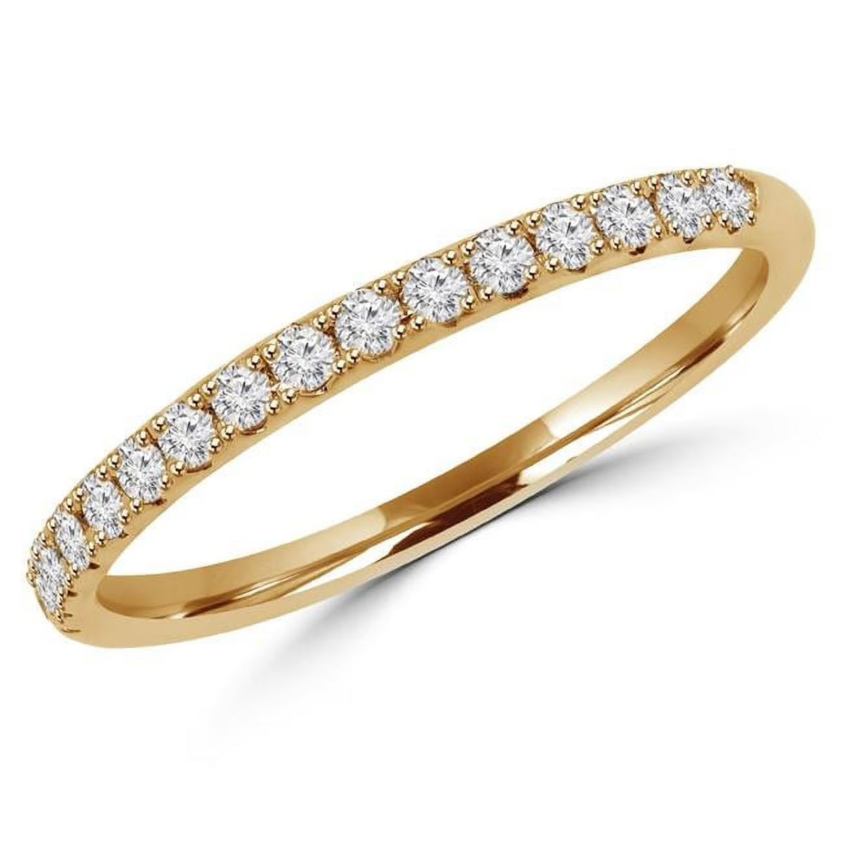 0.2 CTW Round Diamond Semi-Eternity Wedding Band Ring in 14K Yellow Gold M16968