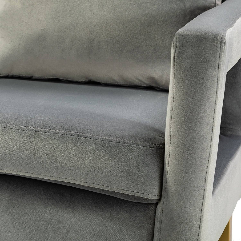 Green 50x22 Loveseat with Gold Metal Legs R1204