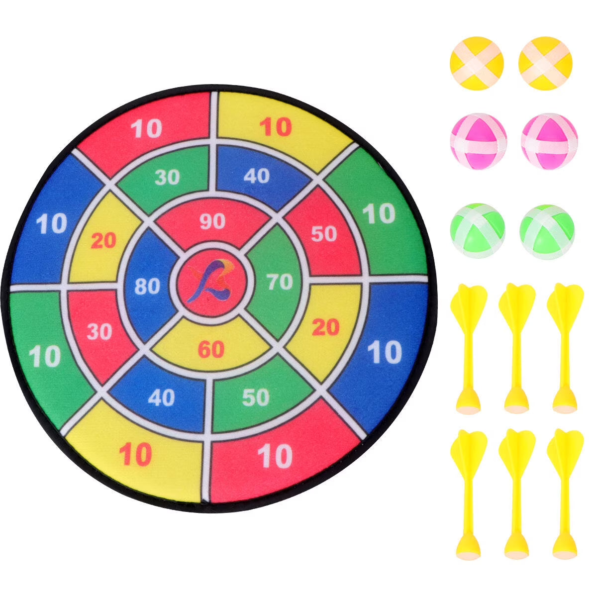 Safety Dart Board Toys Sticky Ball Shooting Toy (30cm, 6pcs Sticky Ball and 6pcs Darts) A51167