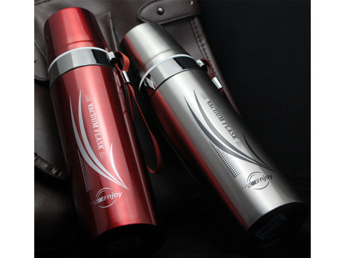 Silver Stainless Steel Vacuum Flask 750ML Water Bottle O97940