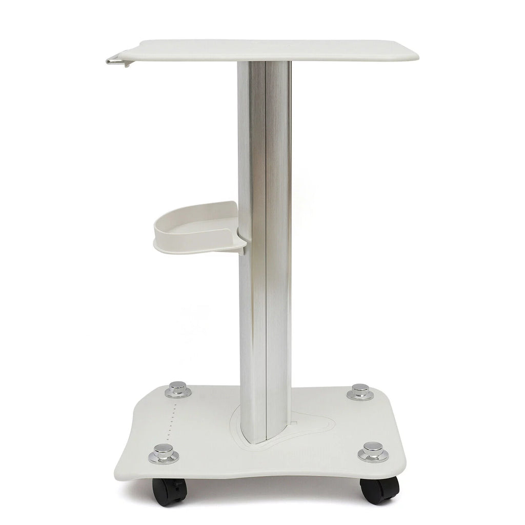Rolling Trolley Cart Beauty Machine Stand, 4 Wheels Hair Salon Alluminum Alloy White Beauty Cart N137