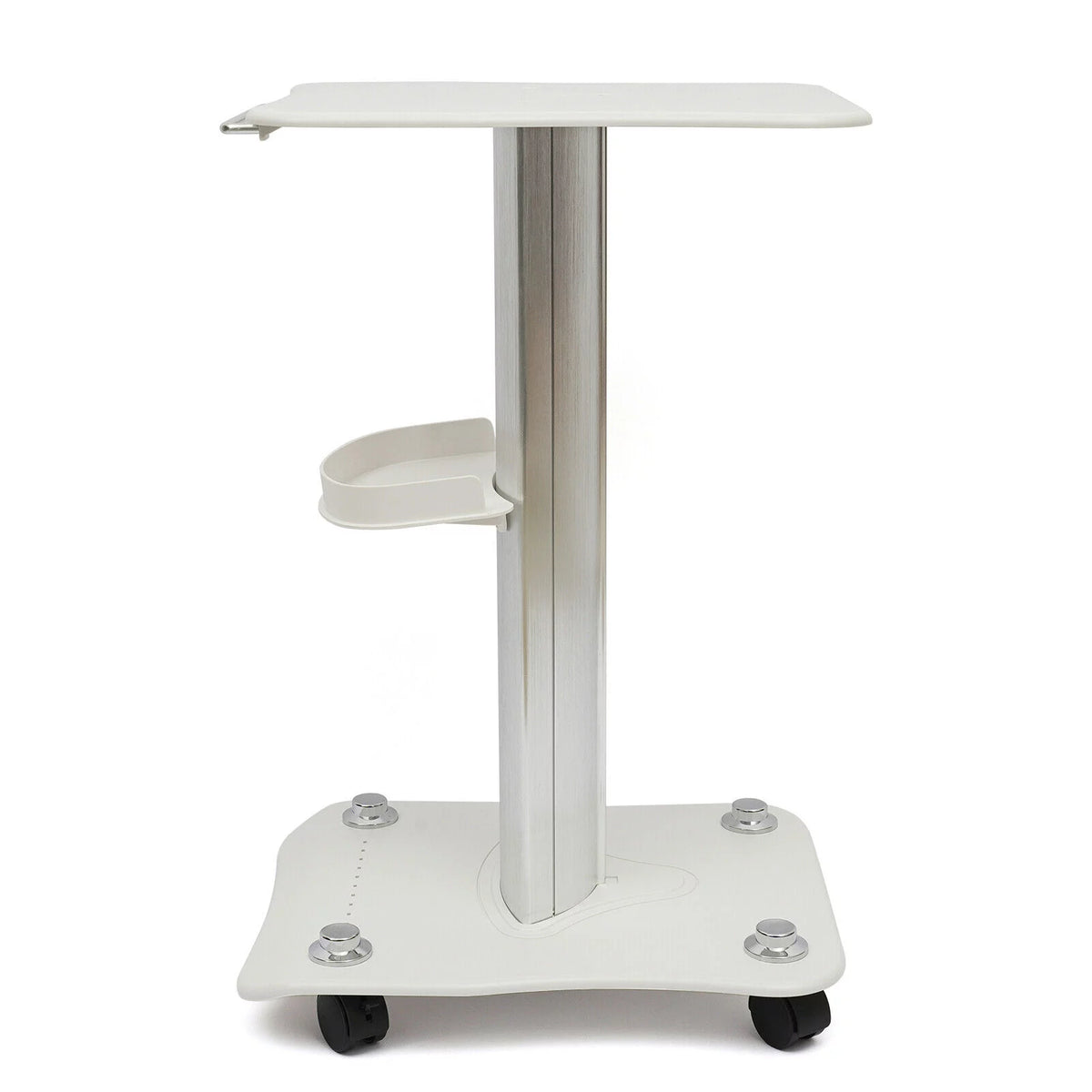 Rolling Trolley Cart Beauty Machine Stand, 4 Wheels Hair Salon Alluminum Alloy White Beauty Cart N137