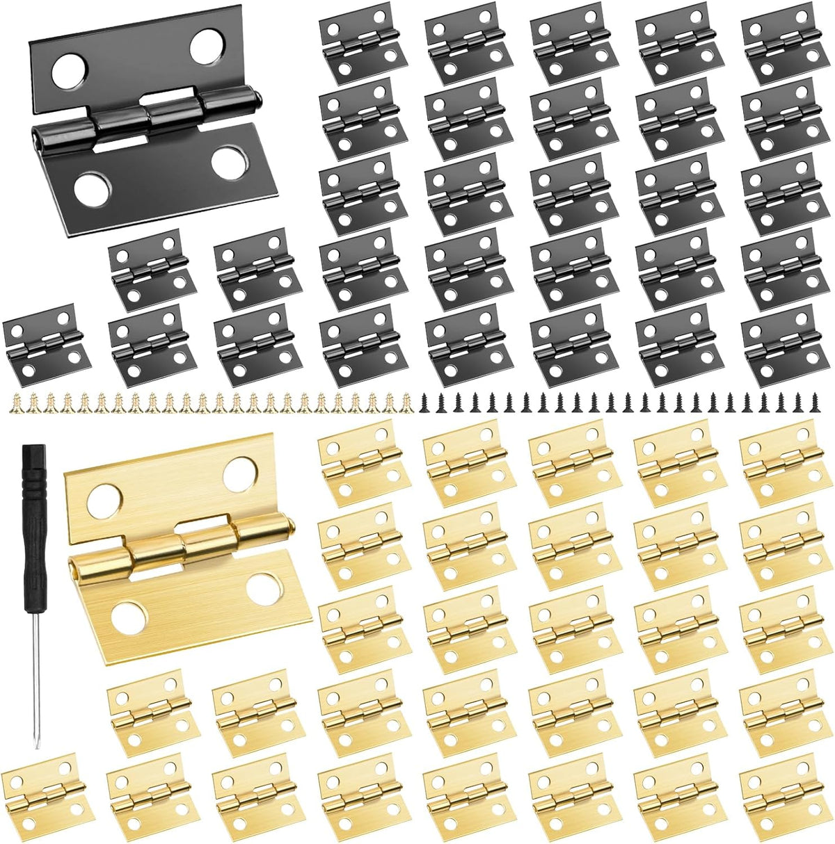 60Pcs 15 * 18mm Stainless Steel Mini Hinges with Screws H969922