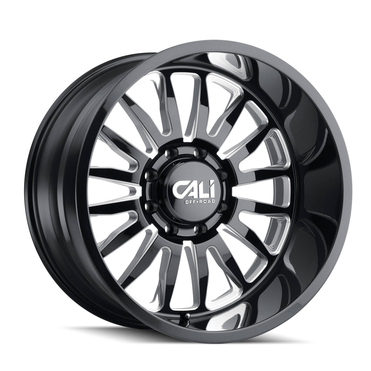 22x12 Gloss Black/Milled Spokes Wheel R4441