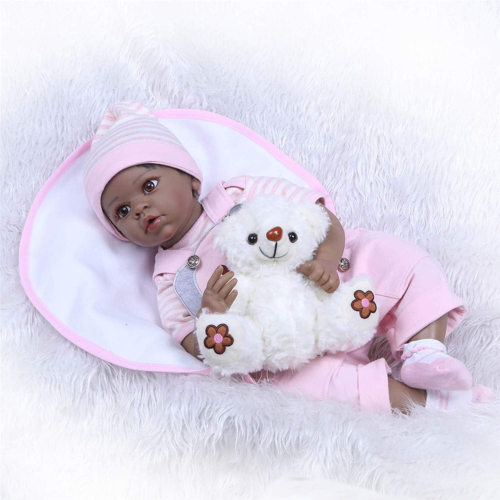 22 African American Reborn Baby Dolls 55cm Dark Skin Lifelike Newborn Dolls Twins J267