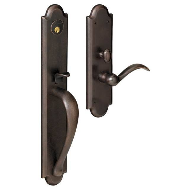 Distressed Oil Rubbed Bronze Mortise Entry Handleset with Lever S299756