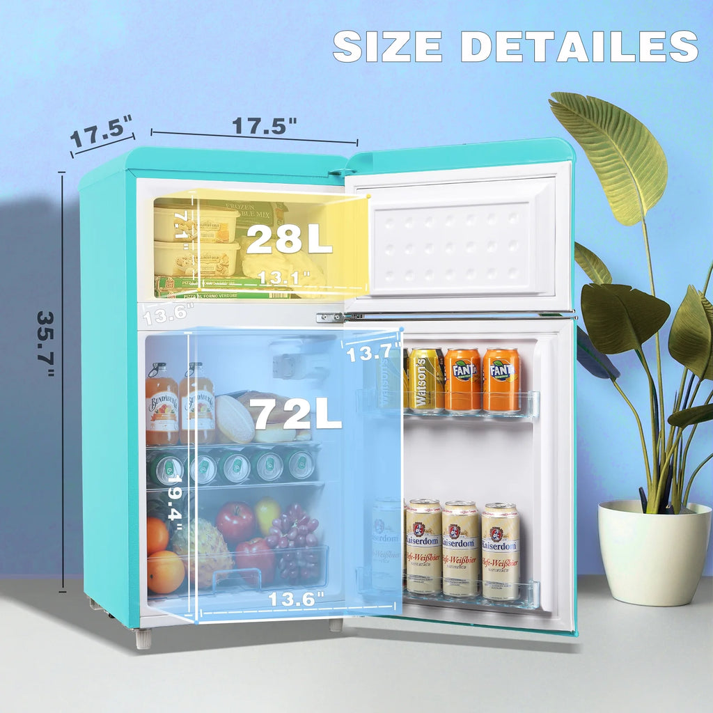 Mini Fridge with Freezer 3.5 Cu.ft Blue I767