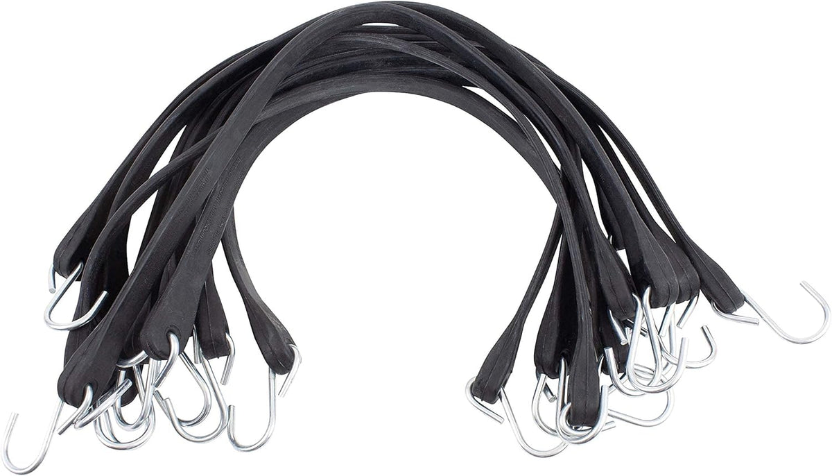50 Pack 31 EPDM Rubber Tarp Bungee Straps with Crimped Hooks Tie Down Cords T1842