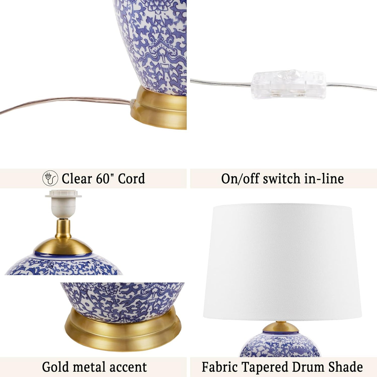 Blue Ceramic Table Lamp C632