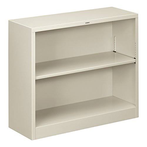 Metal Bookcase with Two Shelves, Light Gray Y6738