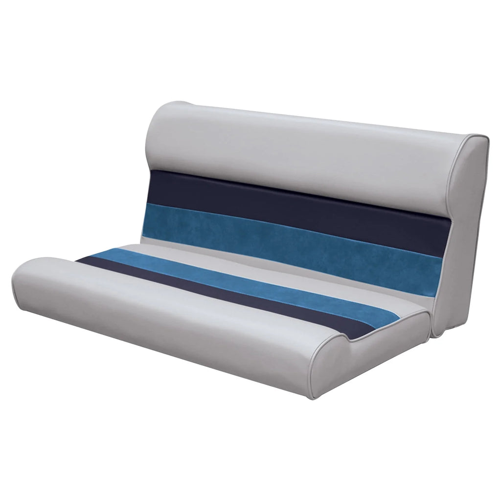 Gray Navy Blue Boat Seat and Backrest Cushion Set K2932