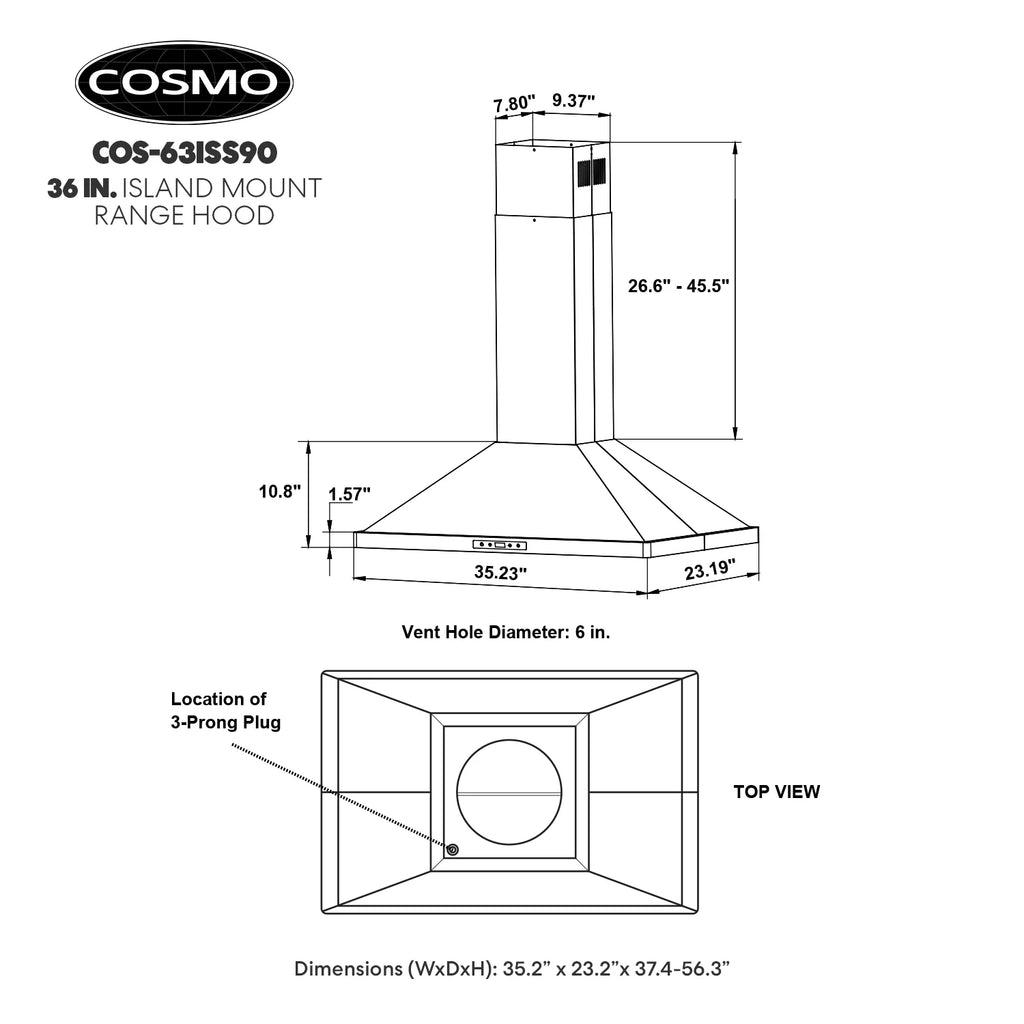 30 380 CFM Ducted Island Range Hood in Stainless Steel C307361