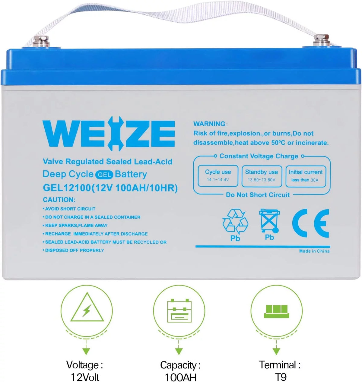 12V 100AH Deep Cycle Rechargeable Gel Battery I868