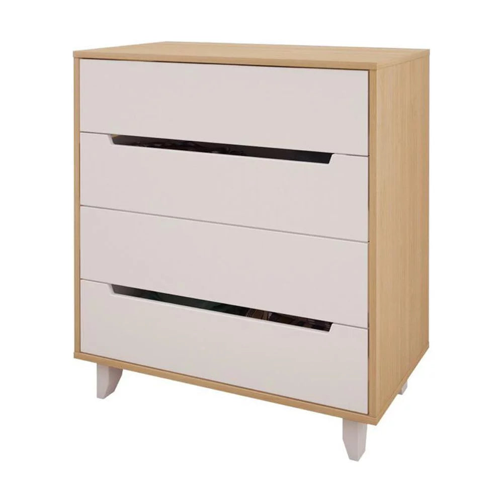 4 Drawer Chest in White and Natural Maple X19722