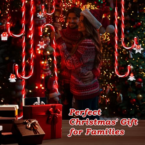 20 Pack 110 LED 41 inch Solar Candy Cane Pathway Lights with 8 Modes O8978