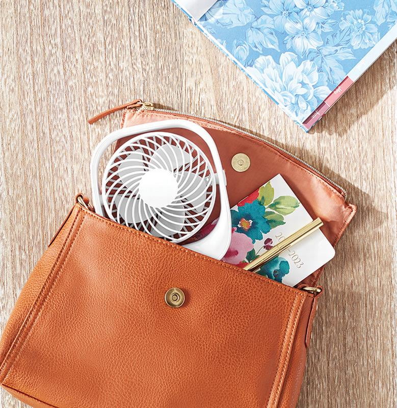 Black Portable Rechargeable USB Tabletop Fan Y988658