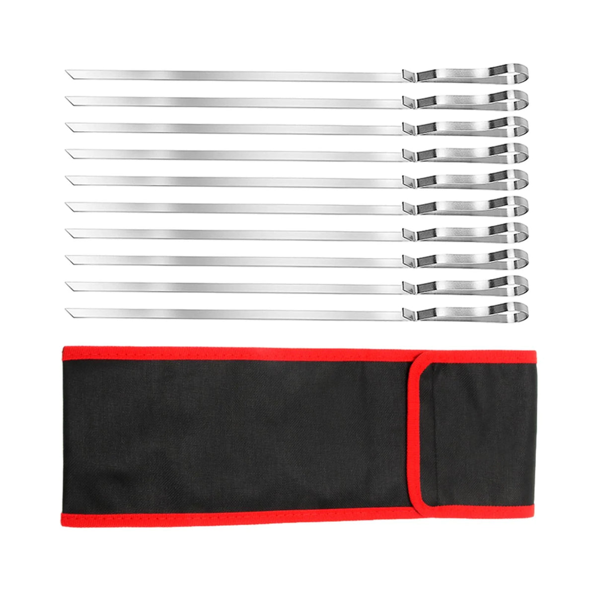 10 Pieces Barbecue Skewer Fork with Cloth Bag G546395