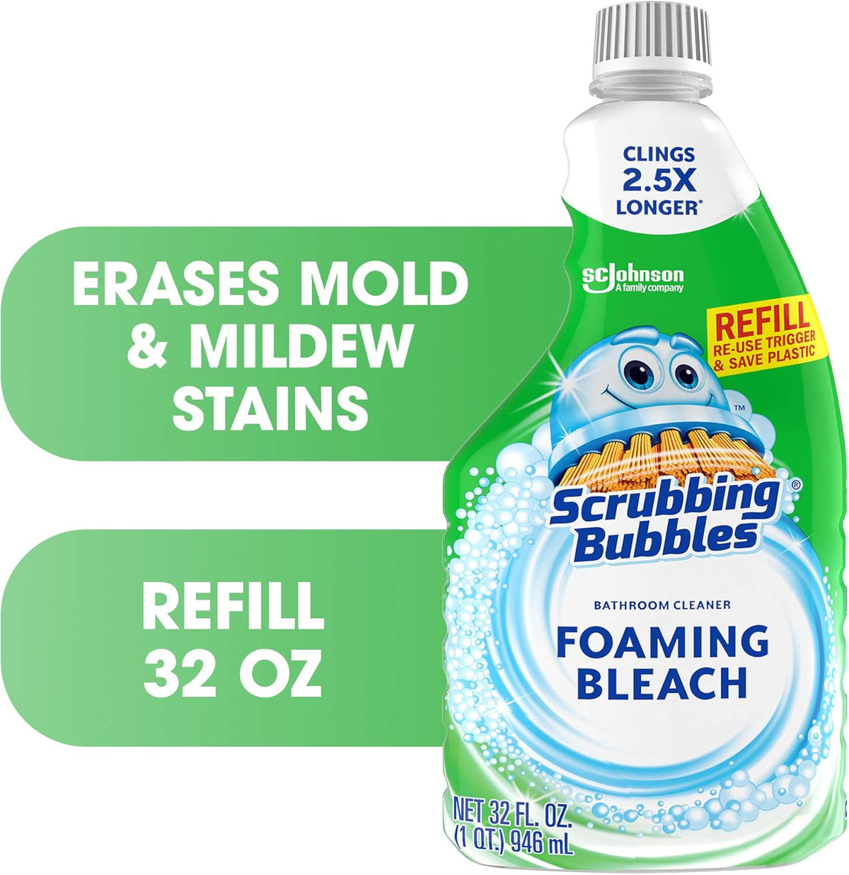 Foaming Bleach Bathroom Cleaner Refill Bottle 32 oz C216
