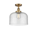 Large Bell 1 Light Semi-Flush Mount F776398