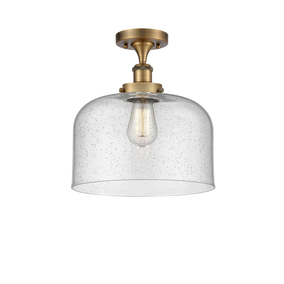 Large Bell 1 Light Semi-Flush Mount F776398