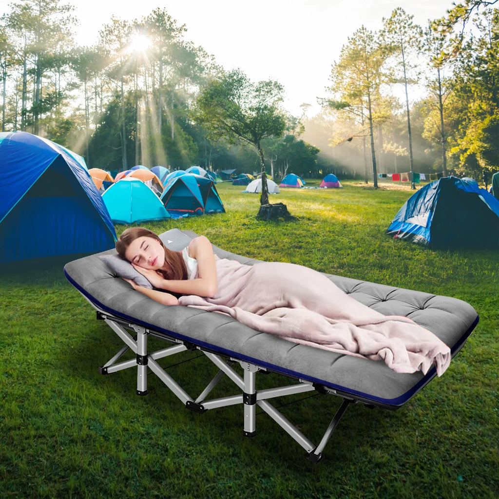 Folding Camping Cot with Mattress & Carry Bag E506