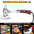 Camping Hatchet with Sheath Stainless Steel Wood Handle M9585